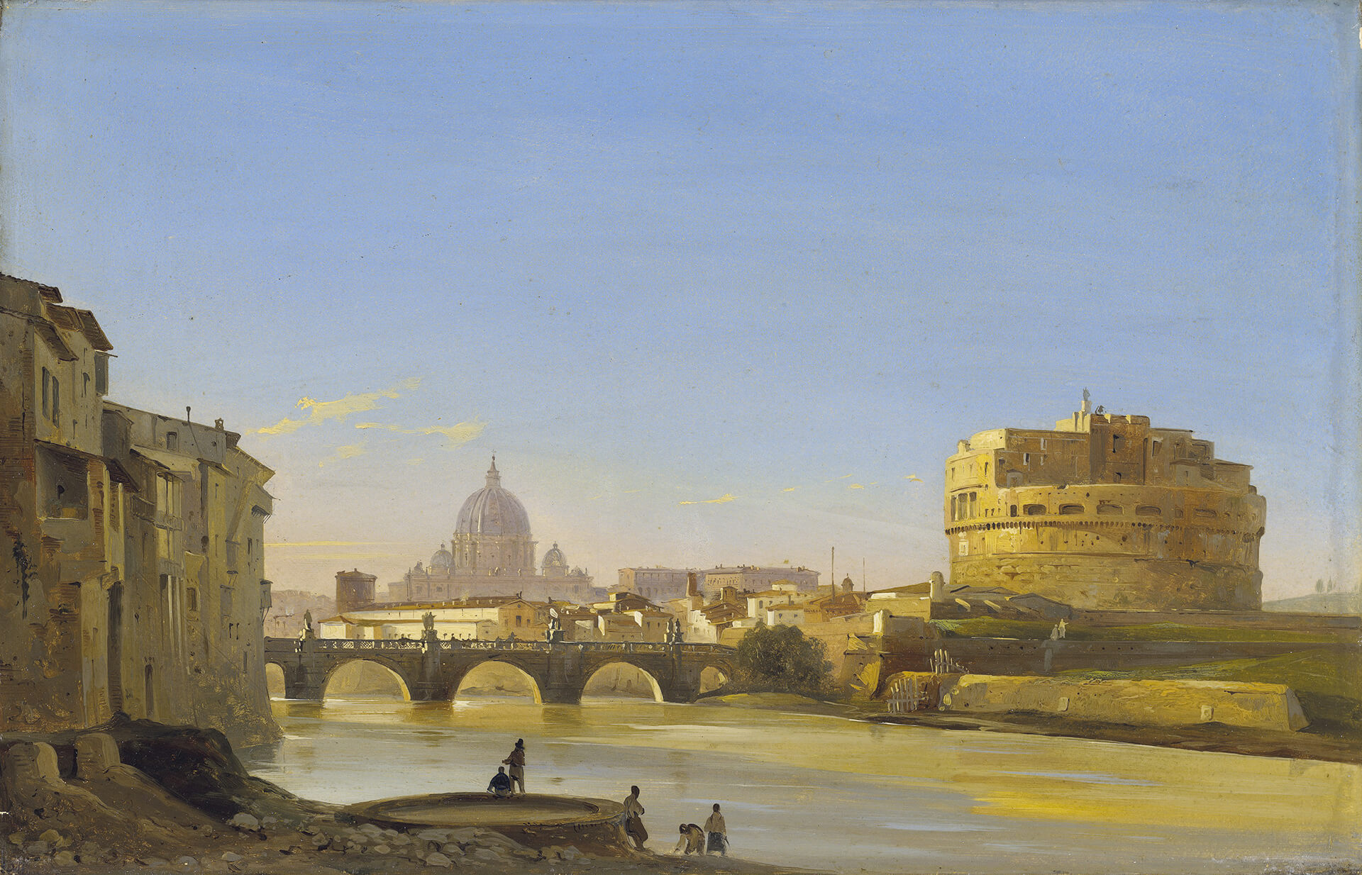 Rome, view of the Tiber with Castel Sant'Angelo